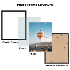 JCJMY 18x20 Picture Frame Black for Poster Photo Picture, Horizontal and Vertical Formats for Wall Hanging, 18 x 20 Wall Gallery Poster Photo Frame for 18 by 20 Photos Posters, Black