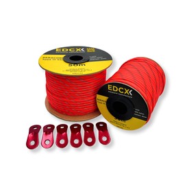 Reflective, Guy Ropes with Aluminum Alloy Tensioner, Nylon Tensioner Cord for Tent, Tarp, Camping, 4mm (30m, 50m)+Spanners