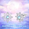 Moonstone Earrings 925 Sterling Silver Witch Knot Stud Earrings Pagan