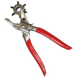 ARTIST'S BEST 8" Revolving Leather Punch Tool | 6 Sizes for Precise Hole Crafting | Nickel-Plated with Steel Structure | Comfortable Grip and Brass Anvil | Ideal for Belts, Straps, and Leather Crafts