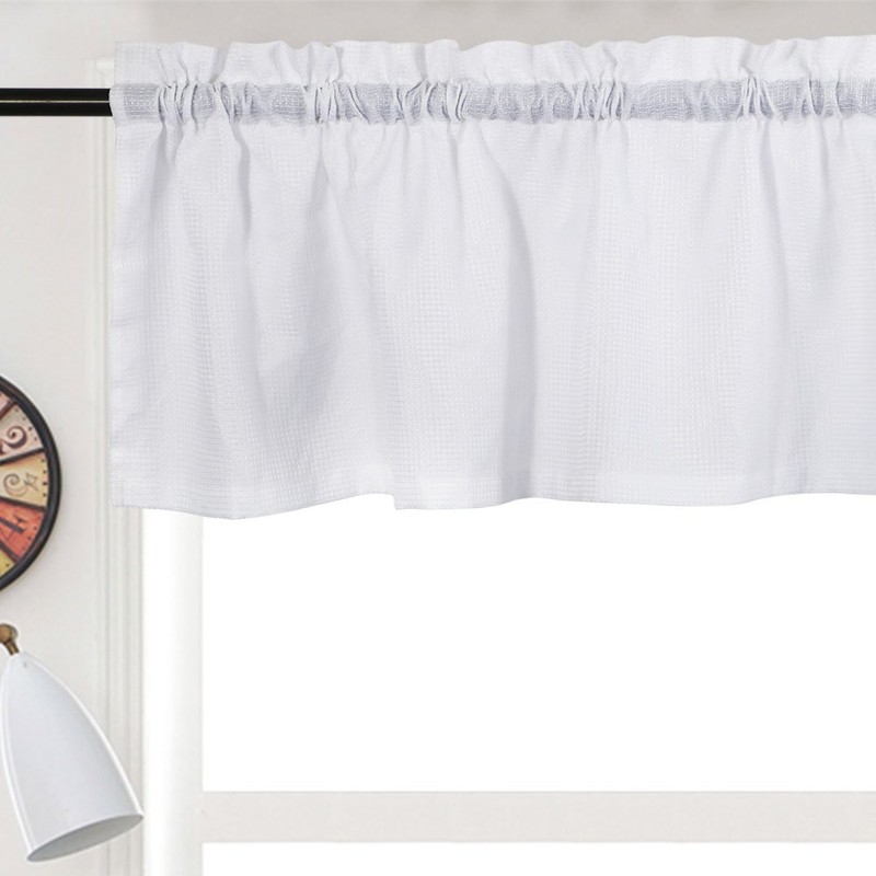 NANAN Curtain Valance,Waffle Weave Waterproof Window Valance for Bathroom,Rod Pocket