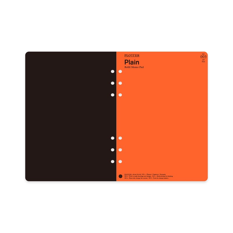 A5サイズ PLOTTER/プロッター Plain（無地）メモパッド システム手帳リフィル 7771
