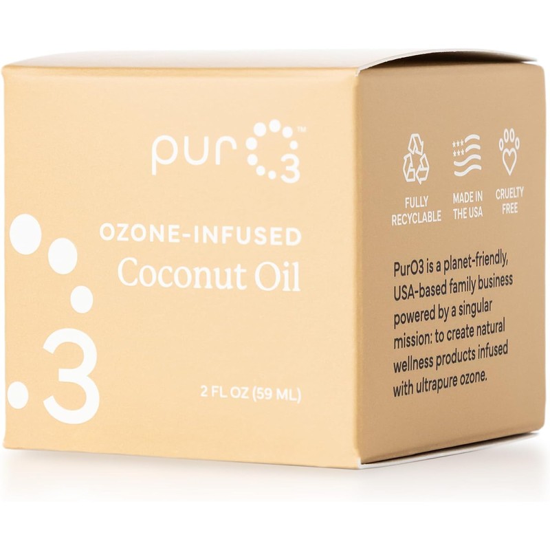 PurO3 Ozonated Coconut Oil - 2 oz by PurO3 Ozonated