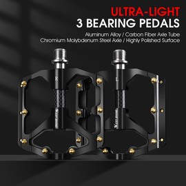 Ultralight Aluminum Alloy Bicycle Pedals 3 Bearings Bike Pedals AntiSlip Waterproof Flat Wide Bike Pedals Cycle Accessories