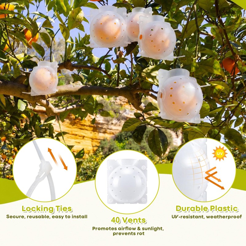 12 Pack Fruit Protection Cages, Reusable Squirrel Proof Fruit Covers,
