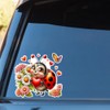 2pcs 5.12''x4.72'' Cute Cartoon Ladybug with Flowers Car Bumper Window