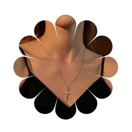 Aneneiceera Vintage Dagger Necklace Cross Choker Chain Rose Gold Sword Dagger Pendant Necklace Rock Statement Crucifix Pendant Necklace Charm Jewelry Gift for Women