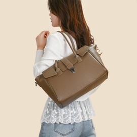 Eslcorri Women Top-Handle Tote Bags Fashion Satchel Handbag PU Leather Shoulder Hobo Purse Crossbody Pocketbook (K045-Coffee)