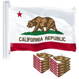 G128 10 Pack: California State Flag | 3x5 Ft | LiteWeave Pro Series Printed 150D Polyester | Indoor/Outdoor, Vibrant Colors, Brass Grommets, Thicker and More Durable Than 100D 75D Polyester