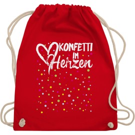 Shirtracer - Gym Bag Backpack - Carnival & Fancy Dress - Bags - Confetti in the Heart, 1 Red