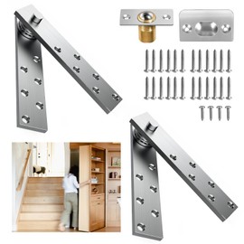 Pisman Pivot Door Hinges, Hidden Hinge Heavy Duty with Accessories for Wood Secret,Hidden Bookcase,Murphy Bookshelf 360 Degree Rotation (No Lock Style, Large)