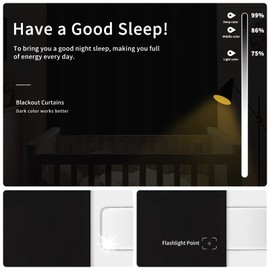 Easy-Going Blackout Door Curtains for Bedroom, Solid Thermal Insulated Grommet and Noise Reduction Window Drapes, Room Darkening Curtains for Living Room, 1 Panel (100x96 in, Black)