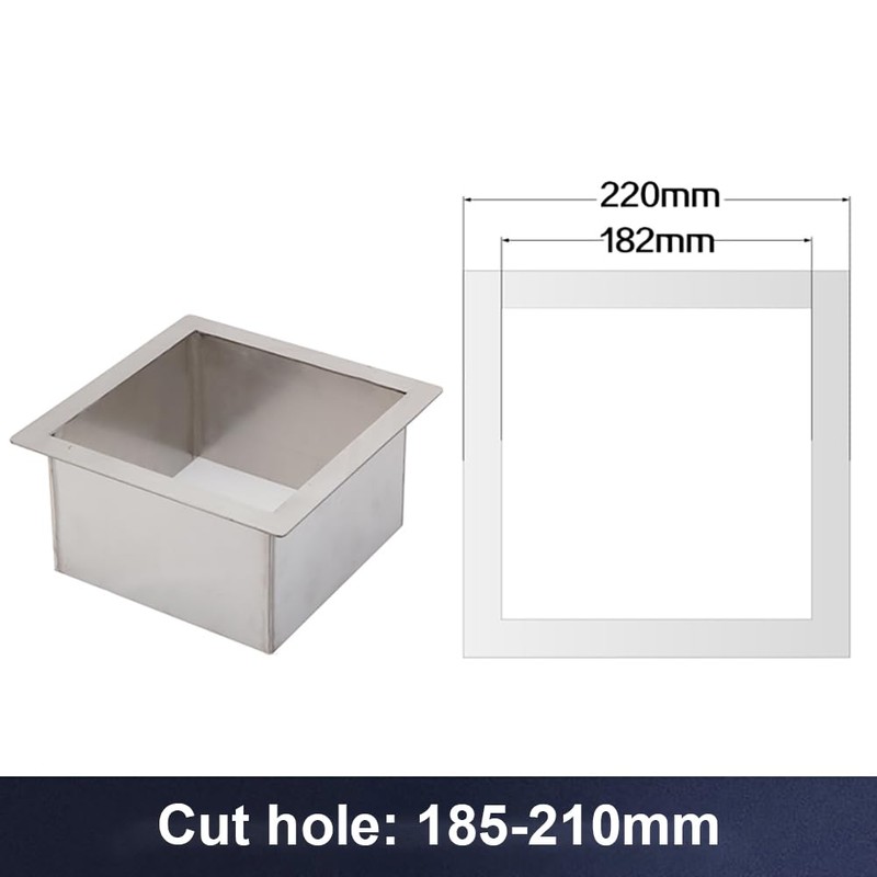 AEGIFT Drop-in Trash Chute - 304 Stainless Steel Square Built-in