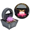 3V USB Plastic Flower Water Fountain LED Tabletop Fountain with