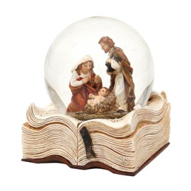 Dekohelden24 Snow Globe with Holy Family, Dimensions H/W/Diameter Ball: Approx. 9 x 7.5 cm, Diameter 6.5 cm on Book