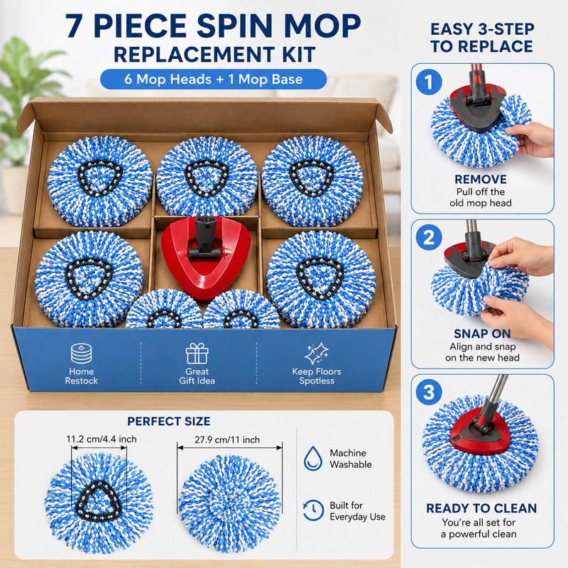 Spin Mop Head and Base for RinseClean 2-Tank Systems –