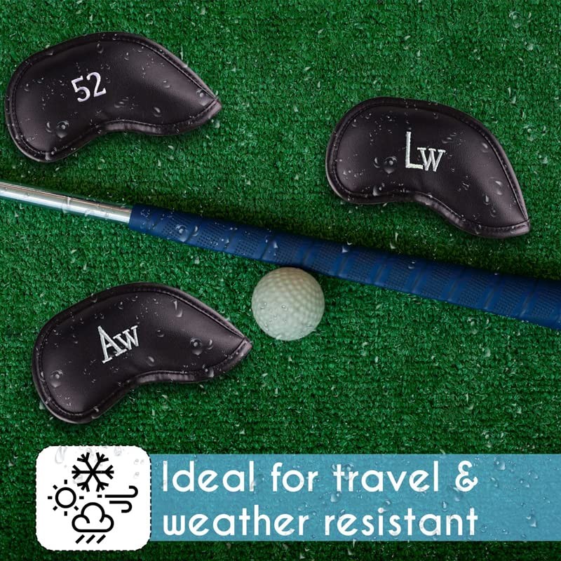 12 PCS Waterproof PU Leather Head Cover Golf Iron Club
