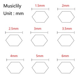Musiclily Basic Metric Size 1.5-6mm 8Pcs Guitar Bass Hex Allen Wrench Adjustment Set with Key Ring for Guitar Repair, Nickel