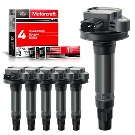 MAS Set of 6 Ignition Coil Pack & 6Pcs Motorcraft Platinum Spark Plug SP589 Compatible with Lincoln MKS MKT MKX MKZ Ford Edge Flex Fusion Taurus 3.7 3.5 V6 Replacement for UF553 5C1652 DG520