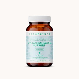 InnoNature Vegan Collagen Support Capsules | Natural from Fermentation of Corn and Rosehip | 60 Capsules with a Total of 18 Amino Acids | Gluten Free, Vegan, Vegetable Based
