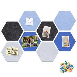 Uoisaiko Uoisaiko Groß Filz Pinnwand Selbstklebend Korkplatte Filzplatte mit 30 Pinnnadeln, 8 Stück Korkwand Filzboard Memotafeln Bulletin Board Memo Boards Wanddekoration für Büro Küche