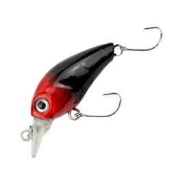 Major Fish Trout Perch Wobbler Lil Bill Crankbait 38 mm Metallic Black Red