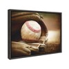 DesignOvation Sylvie Baseball Glove at Home Plate Framed Canvas By