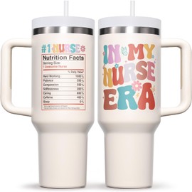 Fimibuke Best Nurse Gifts - 40 OZ Tumbler Christmas Gifts for Nurse, Doctor, Assistant - In My Nurse Era Insulated Cup with Handle Appreciation Thanksgiving Xmas Birthday Presents for Nurse, Dentist