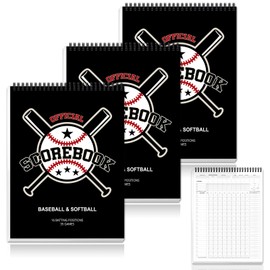 gisgfim Baseball Softball Scorebook 9x12 Inch Score Keeping Book for Stats Score Book Baseball Softball Coaching Accessories for Announcers Adult Youth Little League Scorekeepers 35 Games(3 Pack)