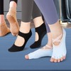 Librium Yoga & Pilates Non-Slip Toe Socks for Dance Yoga Socks Ribbon Open-Toe Sky Blue 2ea