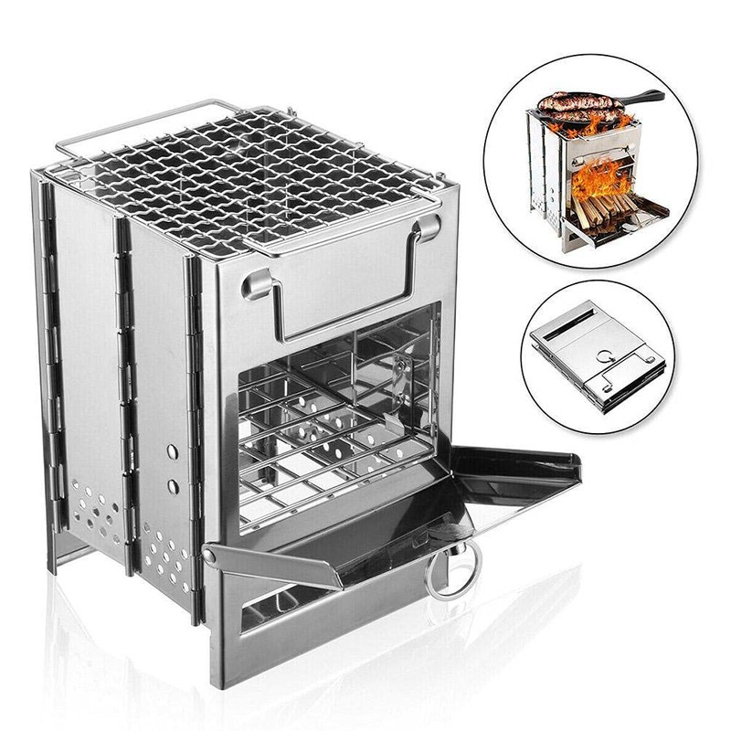 Camping Wood Burning Stove,Stainless Steel Compact Portable Foldable Camping with