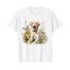 Floral Wildflower Dog Labrador Retriever T-Shirt