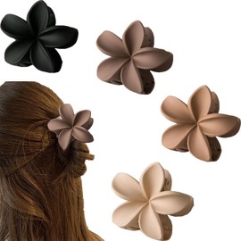 Eterspr Pack of 4 Flower Hair Clips, Acrylic Hair Clips, Matte Flower Hair Clips, for Fixing Bangs, Ponytails and Decorating Hair