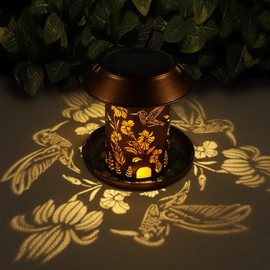 Solar Bird Feeder for Outdoors Hummingbird Solar Lanterns Metal Waterproof Outside Wild Bird Feeders Birthday Gifts for Women Mom Grandma Outdoor Hanging Garden Decor Lights for Yard, Patio, Landscape