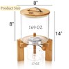 Tlence 5L Glass Rice Dispenser, Cereal Container with Bamboo Stand,