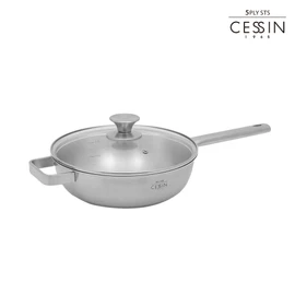 Queen Sense CESSIN 5-layer pot single-hand wok 24cm / 퀸센스 CESSIN 통5중냄비 편수웍 24cm