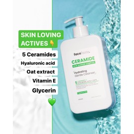 Face Facts Ceramide Skin Care Set – Eye Cream 15ml, Moisturising Gel 50ml, Repairing Serum 30ml, Hydrating Cleanser 200ml – Bundled by Smart Cutie