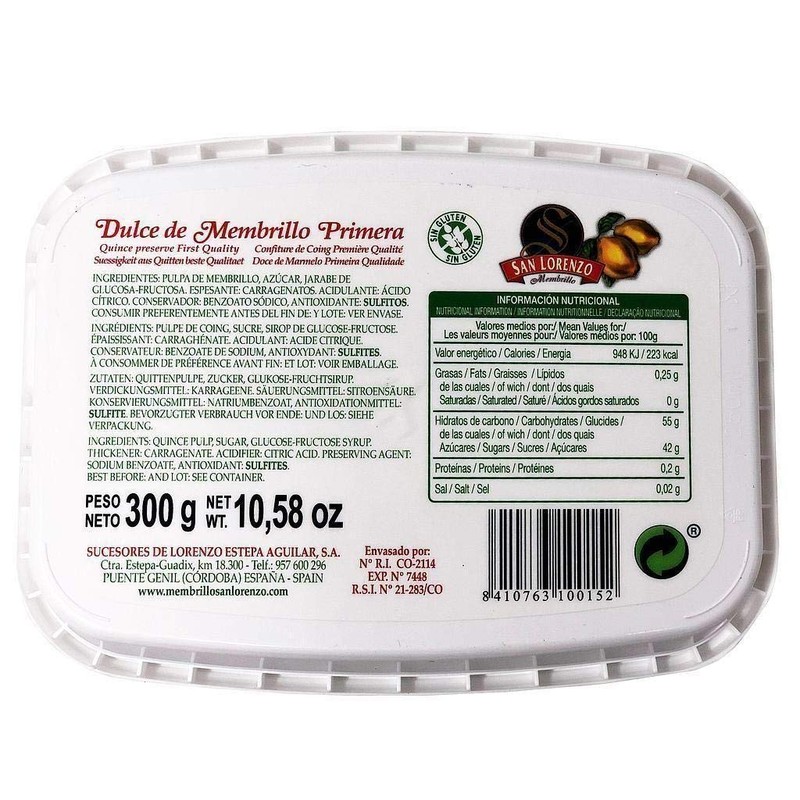 San Lorenzo Quince Fruit Paste 300g (10.58oz) | Dulce de