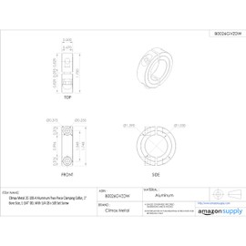 Climax Metal 2C-100-A Aluminum Two-Piece Clamping Collar, 1" Bore Size, 1-3/4" OD, With 1/4-28 x 5/8 Set Screw