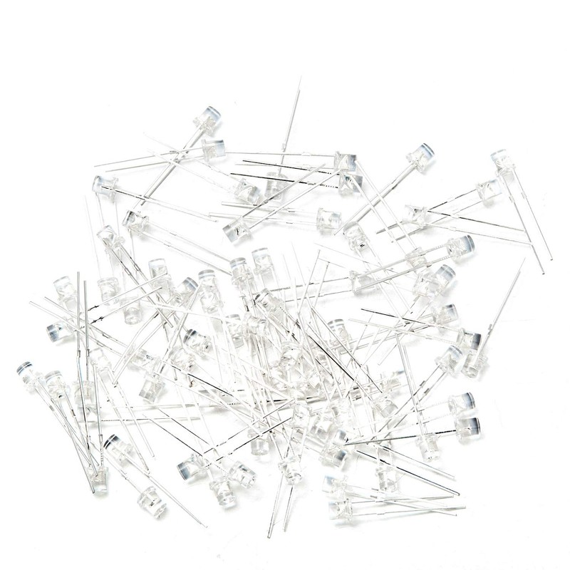 Chanzon 100 pcs 3mm Blue LED Diode Lights (Clear Flat
