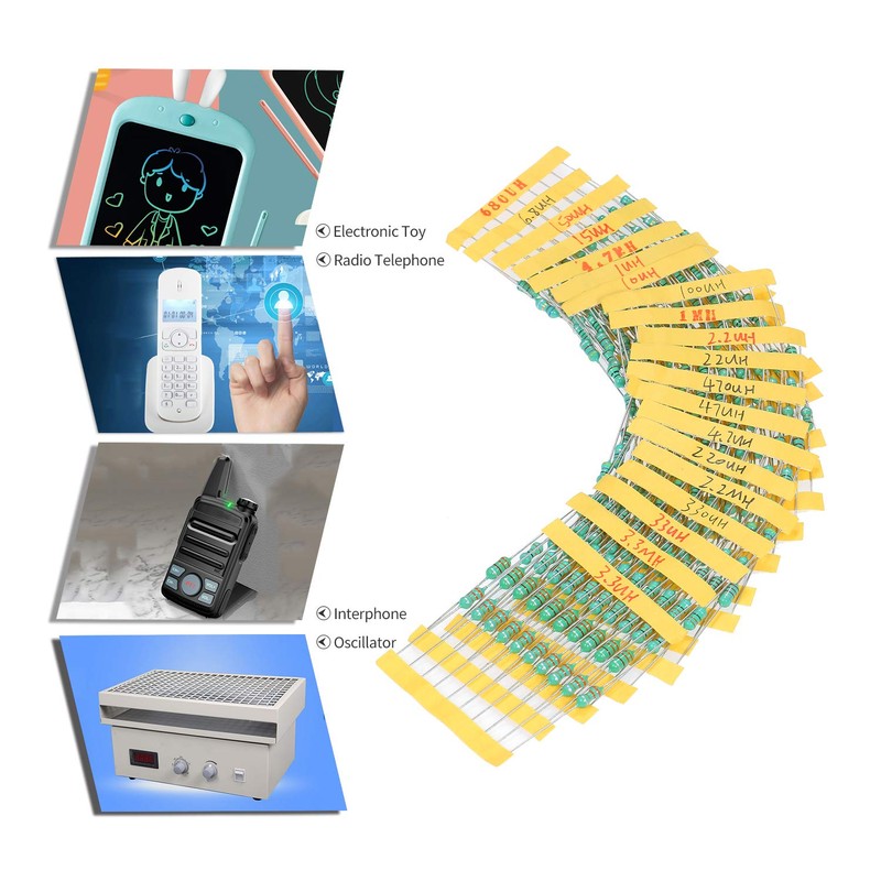 200Pcs φ0510 DIP Chromatic Ring Inductor Assortment Kit Set Tolerance