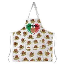 WSNANG Funny Meatball Apron with Pockets Stop Staring At My Meatballs Apron Italian Meatball Gift Italian Food Cooking Apron (CA Meatballs Apron)