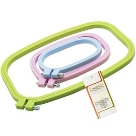 SZCXDKJ 3 Size Colorful Embroidery Hoop Rectangle Square Embroidery Frame Cross Stitch Hoop Sewing Tool for Art Craft Handy Sewing (Multicolor)