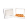 qiqee Auto-pop Up White Cookie Box with Window 14x10x2.5 inch