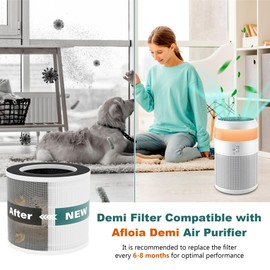 2 Packs Demi Replacement Filter Compatible with Afloia Demi Small Desktop Air Purifier, H13 True HEPA 360° 3-Stage Filtration for Home Office
