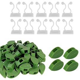 Plant Holder Wall - Plant Clips for Climbing Plants, Plant Clips Plant Clips Wall 50 Green Plant Clips Attachment and 10 White Plant Holder Wall Clip for Gardening Plant Vines Vegetables