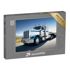 puzzleYOU: Jigsaw Puzzle 100 Piece Transporter on the Road Impressive Truck - Trucks & Trucks Puzzle Collection