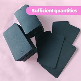 hitsuki Black Earring Cards with Holes for Selling Earring Display Cards Earring Paper Holder Cards Jewelry Cards 3.5X2 Inches （200Pcs Black）