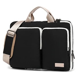 SANFAN 360° Protective Laptop Shoulder Bag Sleeve Case for MacBook Pro 16 inch and 15 inch-15.6 inch Laptop (Black)