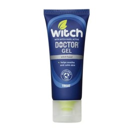 Witch Doctor Gel 35ml with Witch Hazel, helps calm and soothe skin. Packaging may vary